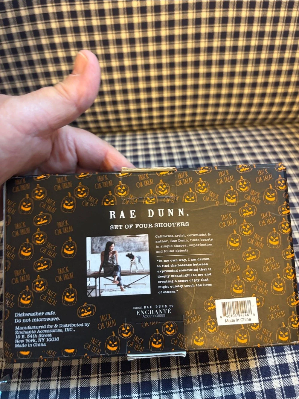 Rae Dunn Halloween Shooter Glasses Set - Orange & Black